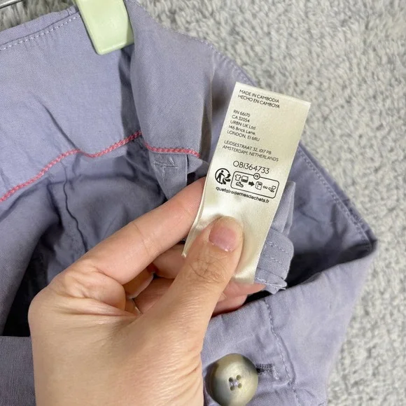 Maeve The Colette Cropped Wide Leg Pants Size 34 Lilac Lavender Linen Blend - Picture 8 of 9